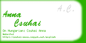 anna csuhai business card